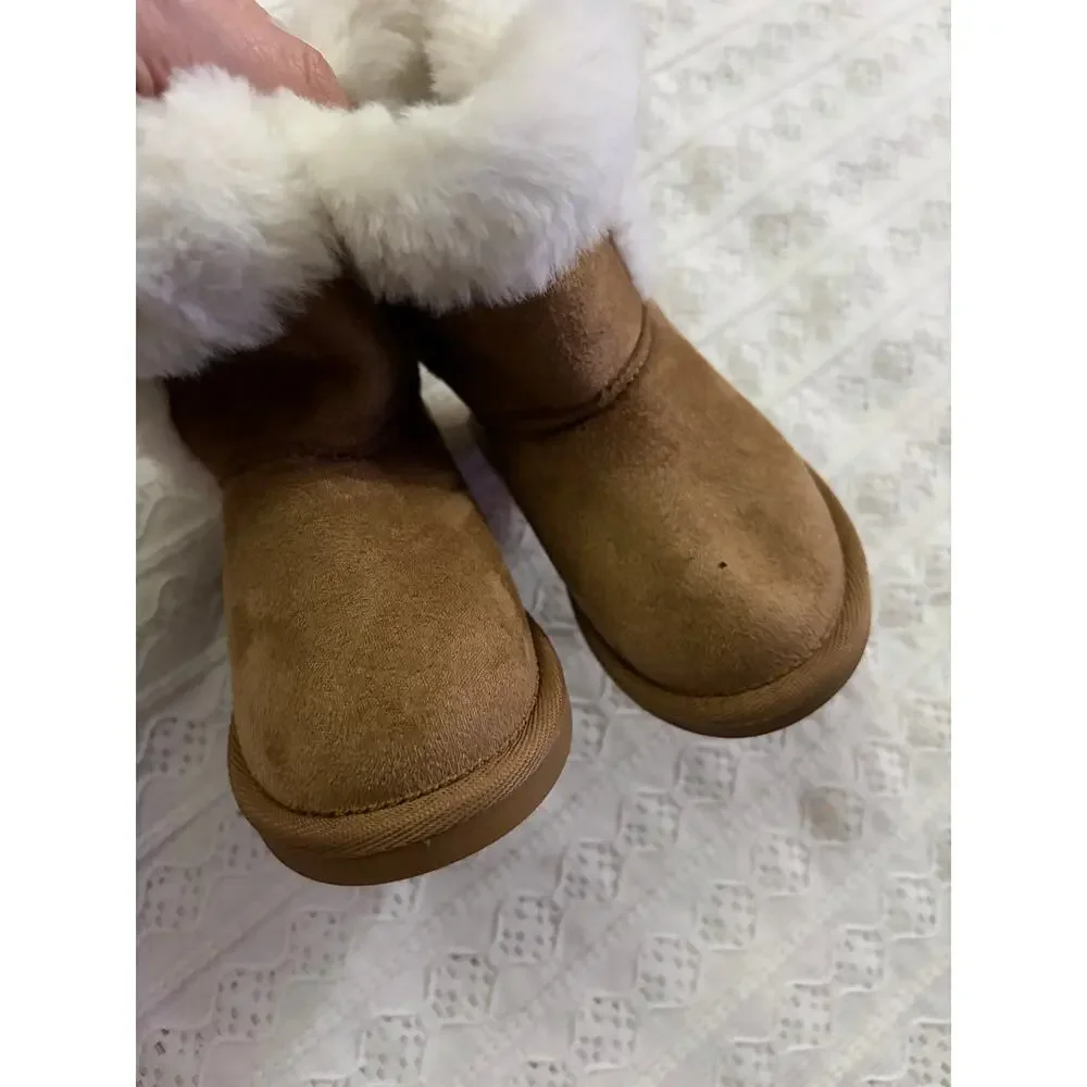 Juicy Couture Toddler Girls Faux Suede Faux Fur Winter Boots Size 6M NWT